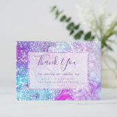 Lilac turquoise paarse marmer glitters Bedankt (Staand voorkant)