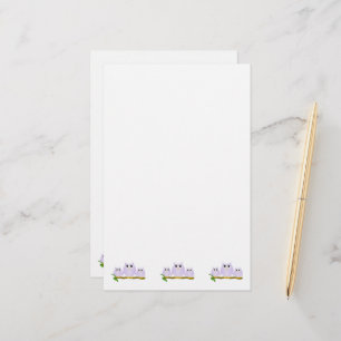 Lilac Uilen Ontwerp Briefpapier