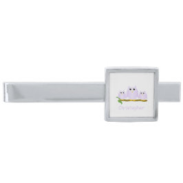 Lilac Uilen Ontwerp Gepersonaliseerd Verzilverde Dasspeld