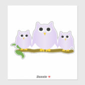 Lilac Uilen Ontwerp Sticker (Vel)