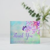 Lilac vergeet-mij-niet bloemen Dank je wel Briefkaart (Staand voorkant)