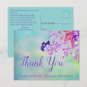 Lilac vergeet-mij-niet bloemen Dank je wel Briefkaart (Voorkant / Achterkant)