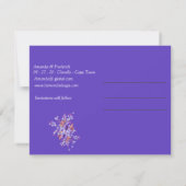 Lilac Verget-mij-niet bloem Save the dates Aankondiging (Achterkant)