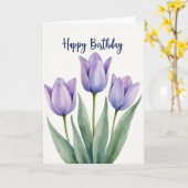Lilac Verjaardagsbloem Kaart (Gele Bloem)