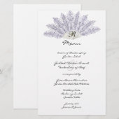 Lilac Vintage Veerwaaier Trouwmenu (Voorkant / Achterkant)