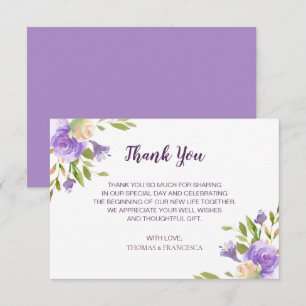 Lilac Watercolor Bloemen Huwelijksuitnodiging Kaart