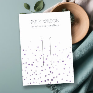 Lilac Watercolor Confetti Haarclip Display Visitekaartje