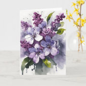 Lilac - Watercolor flowers Kaart (Gele Bloem)