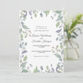 Lilac Waterverf Bloemen Bruiloft Kaart (Staand voorkant)