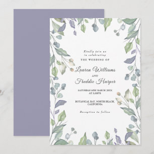 Lilac Waterverf Bloemen Bruiloft Kaart