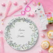 Lilac Waterverf Bloemen Bruiloft Papieren Bordje (Feest)