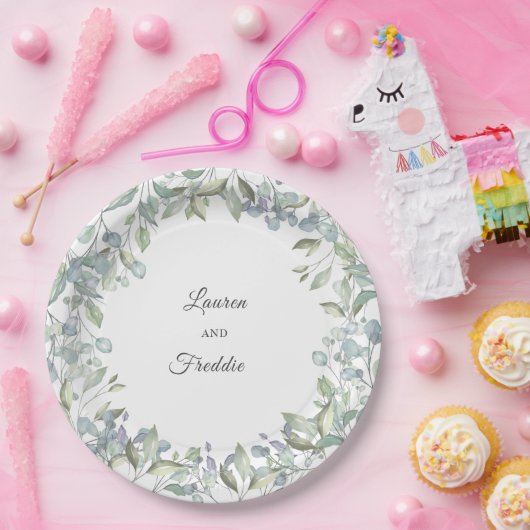 Lilac Waterverf Bloemen Bruiloft Papieren Bordje (Feest)