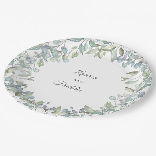 Lilac Waterverf Bloemen Bruiloft Papieren Bordje (Gekanteld)