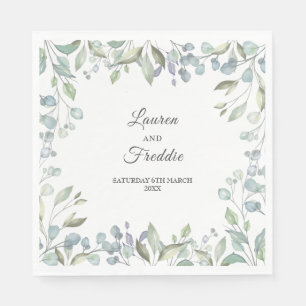 Lilac Waterverf Bloemen Bruiloft Servet