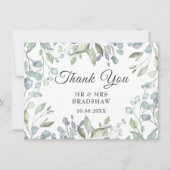 Lilac Waterverf Florale Bruiloft Bedankkaart (Voorkant)