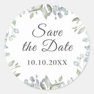 Lilac Waterverf Save the Date Favor Ronde Sticker