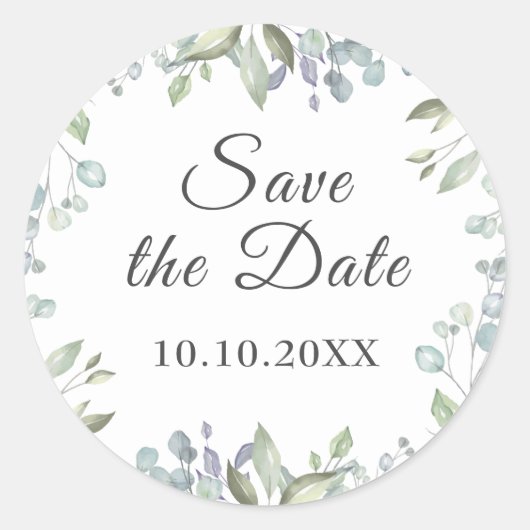 Lilac Waterverf Save the Date Favor Ronde Sticker (Voorkant)