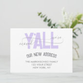Lilac We Moved Y'all Moving Announcement Kaart (Staand voorkant)
