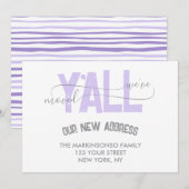 Lilac We Moved Y'all Moving Announcement Kaart (Voorkant / Achterkant)