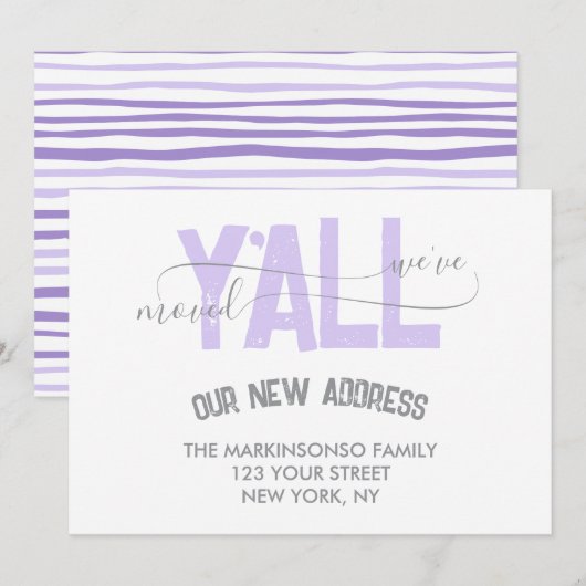 Lilac We Moved Y'all Moving Announcement Kaart (Voorkant / Achterkant)
