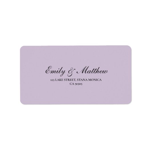 Lilac Wedding Return Address Label (Voorkant)