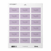 Lilac Wedding Return Address Label (Full Sheet)