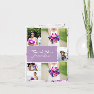 Lilac Wedding Thank You Custom Photos Note Card Bedankkaart