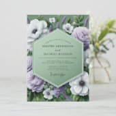 Lilac Weelderige Bruiloftsbloei Kaart (Staand voorkant)
