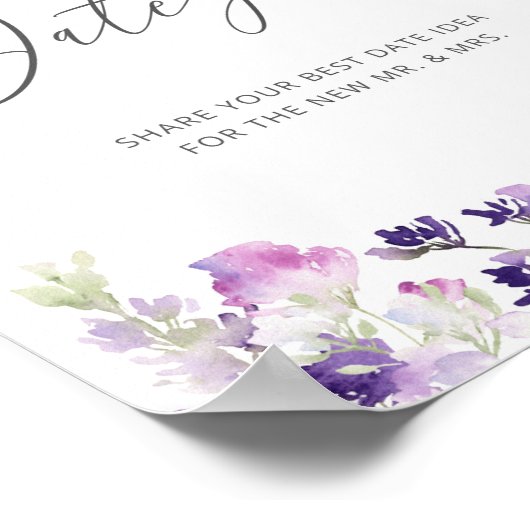 Lilac wilde bloem datum avond ideeën. Datum pot Poster (Hoek)