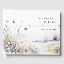 Lilac Wilde Bloem Vlinder Veld Landschap Bruiloft Gastenboek