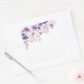 Lilac wilde bloemen bruids douche vierkante sticke vierkante sticker (Envelop)
