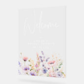 Lilac Wilde Bloemen Bruiloft Feest Welkom Acryl Bord (Hoek)