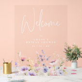 Lilac Wilde Bloemen Bruiloft Feest Welkom Acryl Bord (Huwelijk)