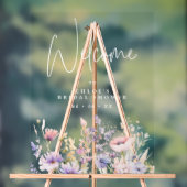 Lilac Wilde Bloemen Bruiloftsontvangst Acryl Bord (Neutraal)