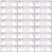 Lilac wilde bloemen gasten adreslabel sticker (Voorkant)