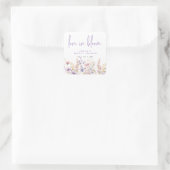Lilac wilde bloemen Love In Bloom bruiloft Vierkante Sticker (Tas)