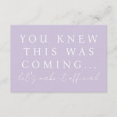 Lilac Will You Be My Bridesmaid Proposal Card Kaart (Voorkant)