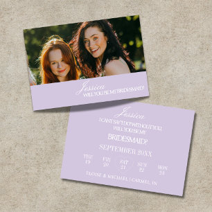 Lilac Zal je mijn bruidsmeisje zijn Uitnodigingska Kaart