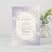 Lilac Zilveren Rozen Bruiloft Kaart (Staand voorkant)