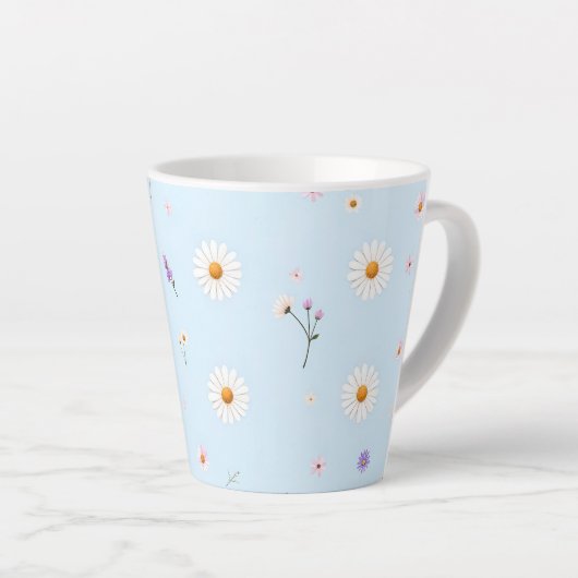Lilacbloemetjes Latte Mok (Rechterhoek)