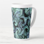 LilacBlue Swirl Waterverf II Latte Mok (Rechterhoek)