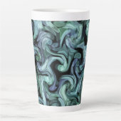 LilacBlue Swirl Waterverf II Latte Mok (Voorkant)