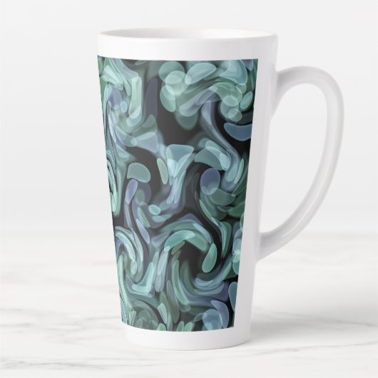 LilacBlue Swirl Waterverf II Latte Mok (Rechts)