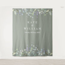 Lilacgroen loof saliegroen trouwfotobackdrop