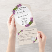 Lilacs and Cream All in One Wedding Invite All In One Uitnodiging (Afscheurbaar)