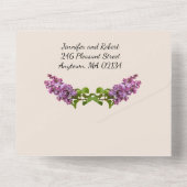 Lilacs and Cream All in One Wedding Invite All In One Uitnodiging (Achterkant)