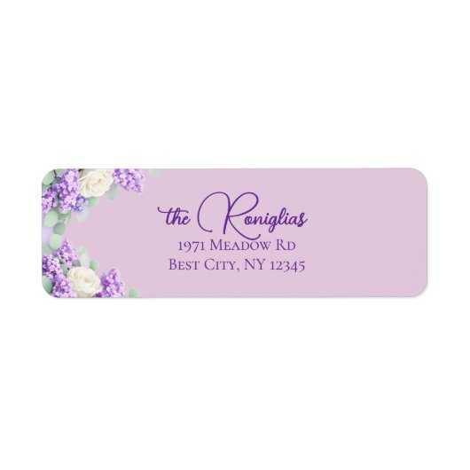 Lilacs and Lavender Return Address Label (Voorkant)