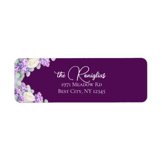 Lilacs and Lavender Return Address Label (Voorkant)