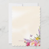 Lilacs and Peonies Bridal Shower Invitation Kaart (Achterkant)