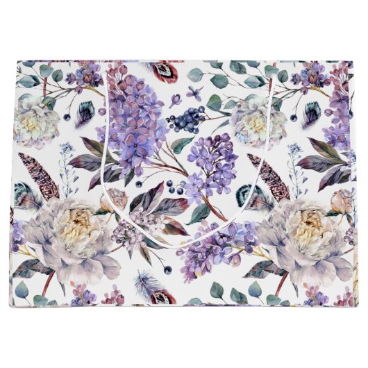 Lilacs and Peonies Floral Groot Cadeauzakje (Voorkant)